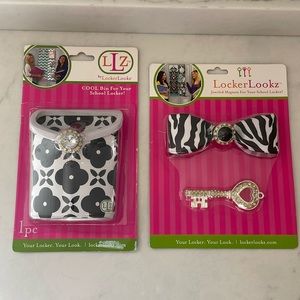 Locker Lookz black & white “cool bin” and “jeweled magnets” new in packaging